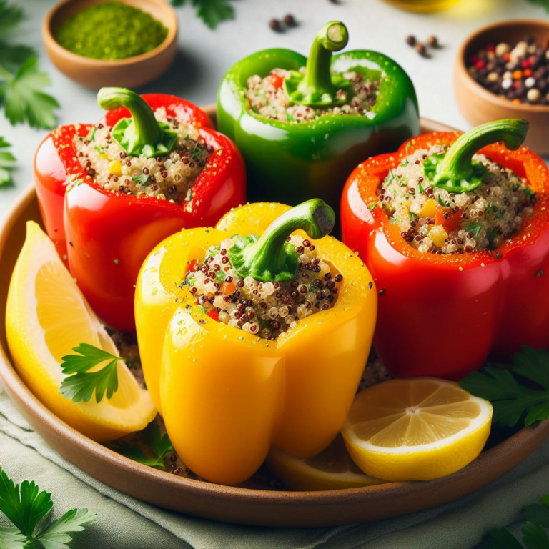 Low FODMAP Quinoa Stuffed peppers